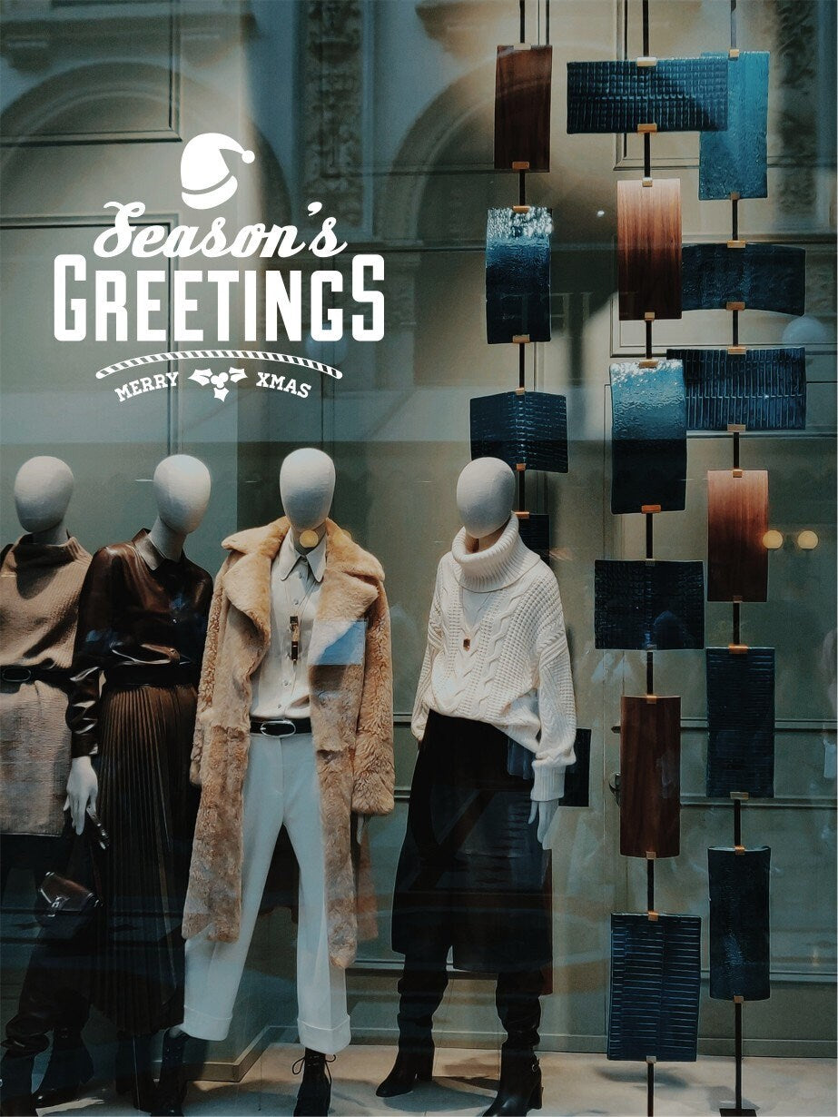 Season's Greetings Christmas Window Sticker product display image 3