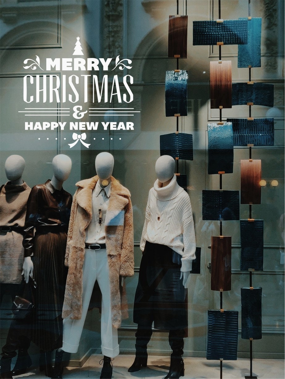 Merry Christmas Happy New Year Window Sticker product display image 5