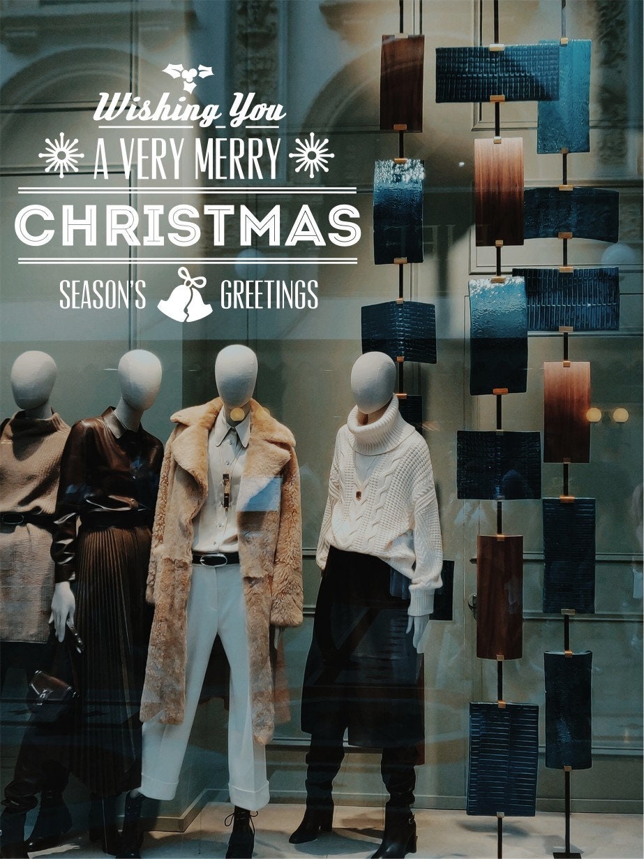 Wishing You A Very Merry Christmas Window Sticker product display image 3