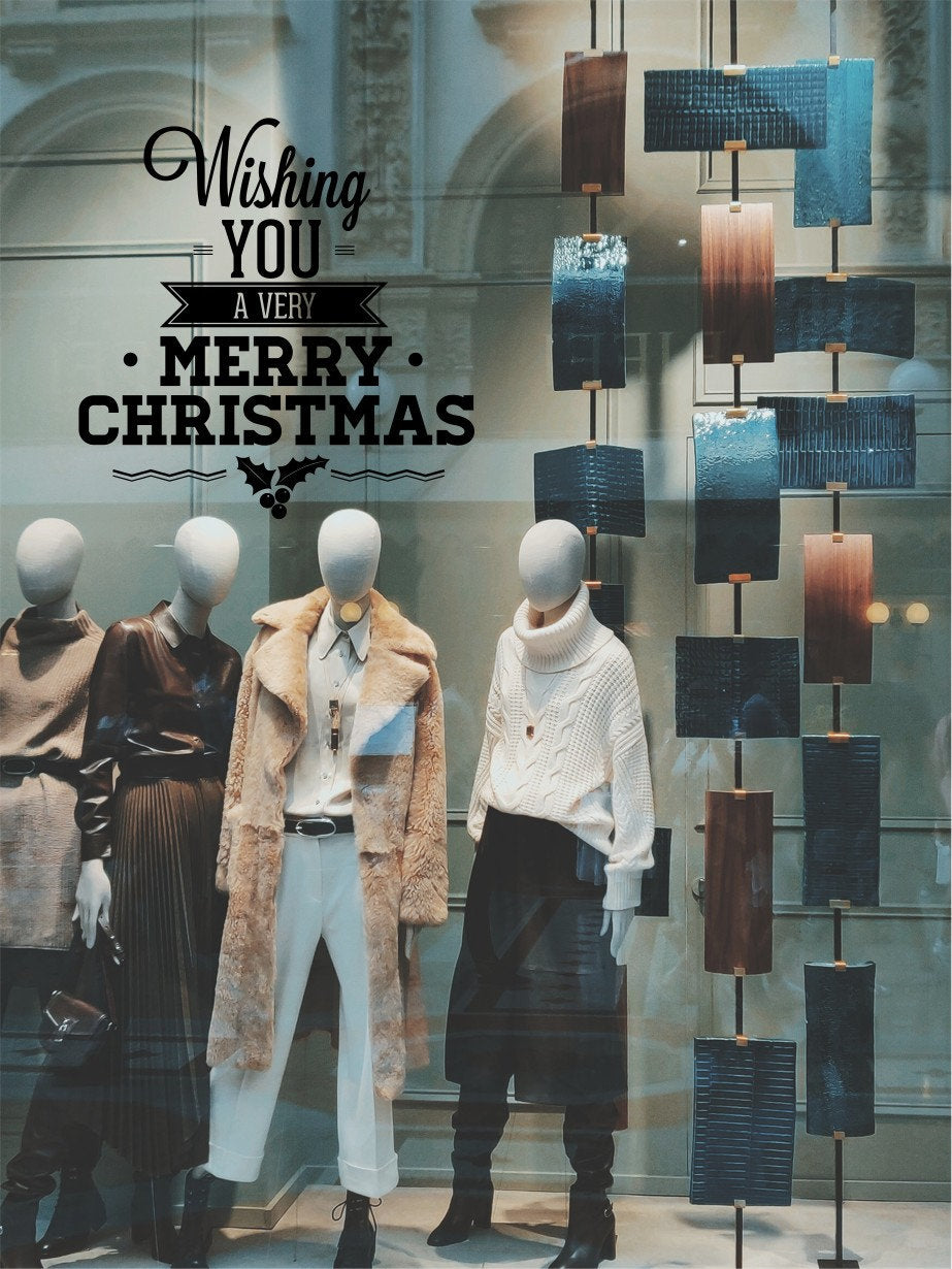 Wishing You A Merry Christmas Window Sticker product display image 6