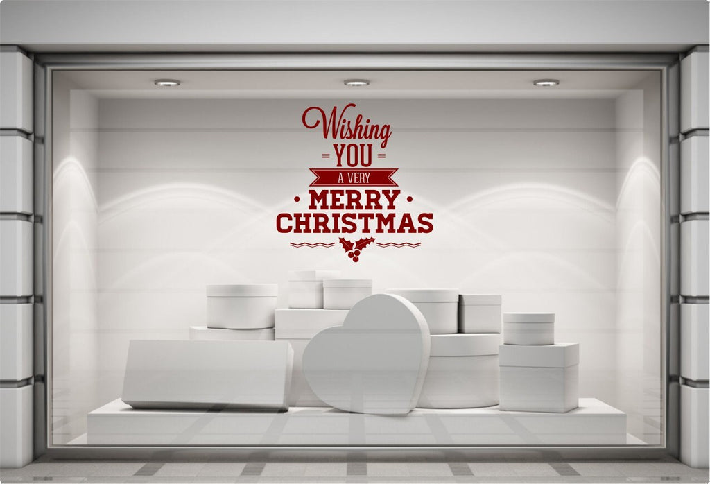 Wishing You A Merry Christmas Window Sticker product display image 7