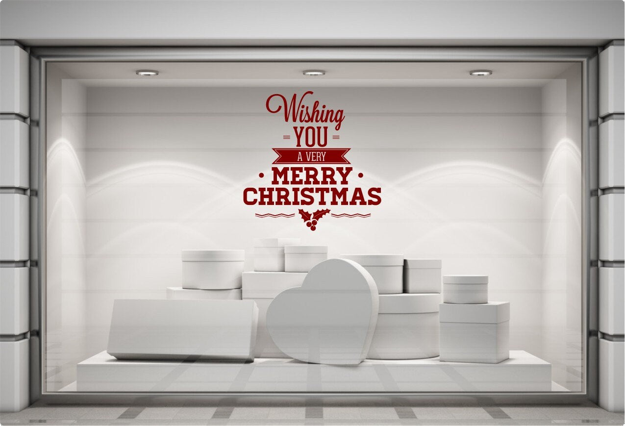 Wishing You A Merry Christmas Window Sticker product display image 7