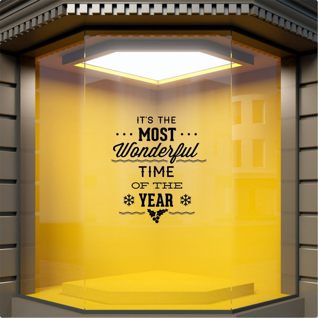 Most Wonderful Time Snowflake & Holly Window Sticker product display image 6