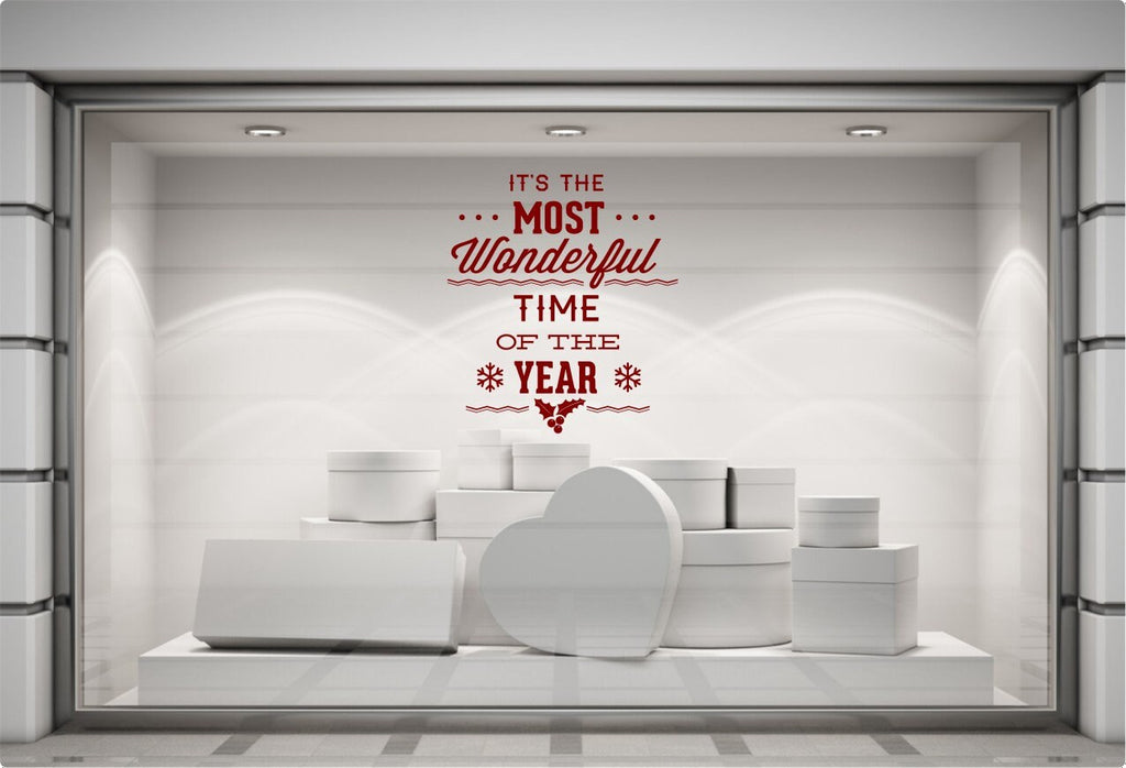 Most Wonderful Time Snowflake & Holly Window Sticker product display image 8