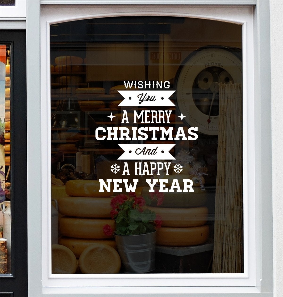 Wishing You Merry Christmas & Happy New Year Window Sticker product display image 3