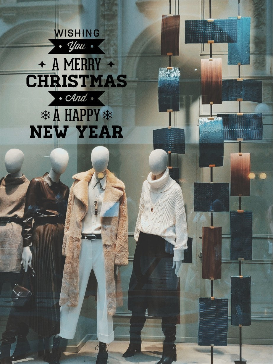 Wishing You Merry Christmas & Happy New Year Window Sticker product display image 6