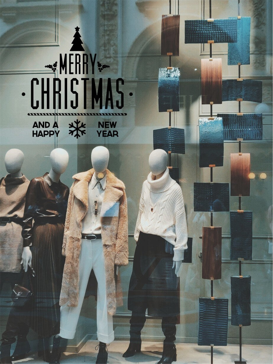Merry Christmas Tree & Happy New Year Window Sticker product display image 4