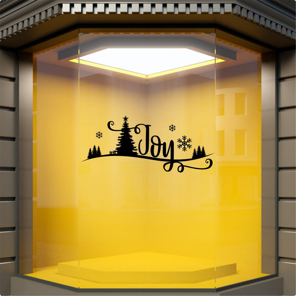 Joy Christmas Scene Window Sticker product display image 4