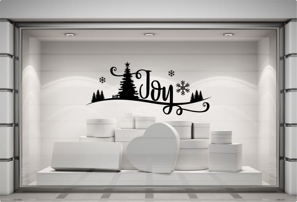 Joy Christmas Scene Window Sticker product display image 7