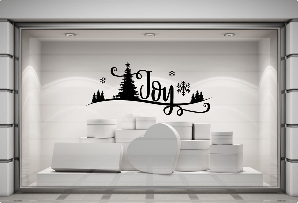 Joy Christmas Scene Window Sticker product display image 7