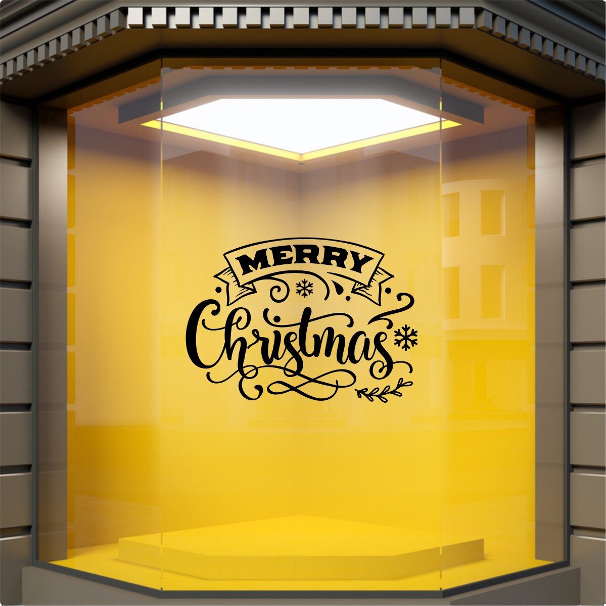 Merry Christmas Vintage Window Sticker product display image 3
