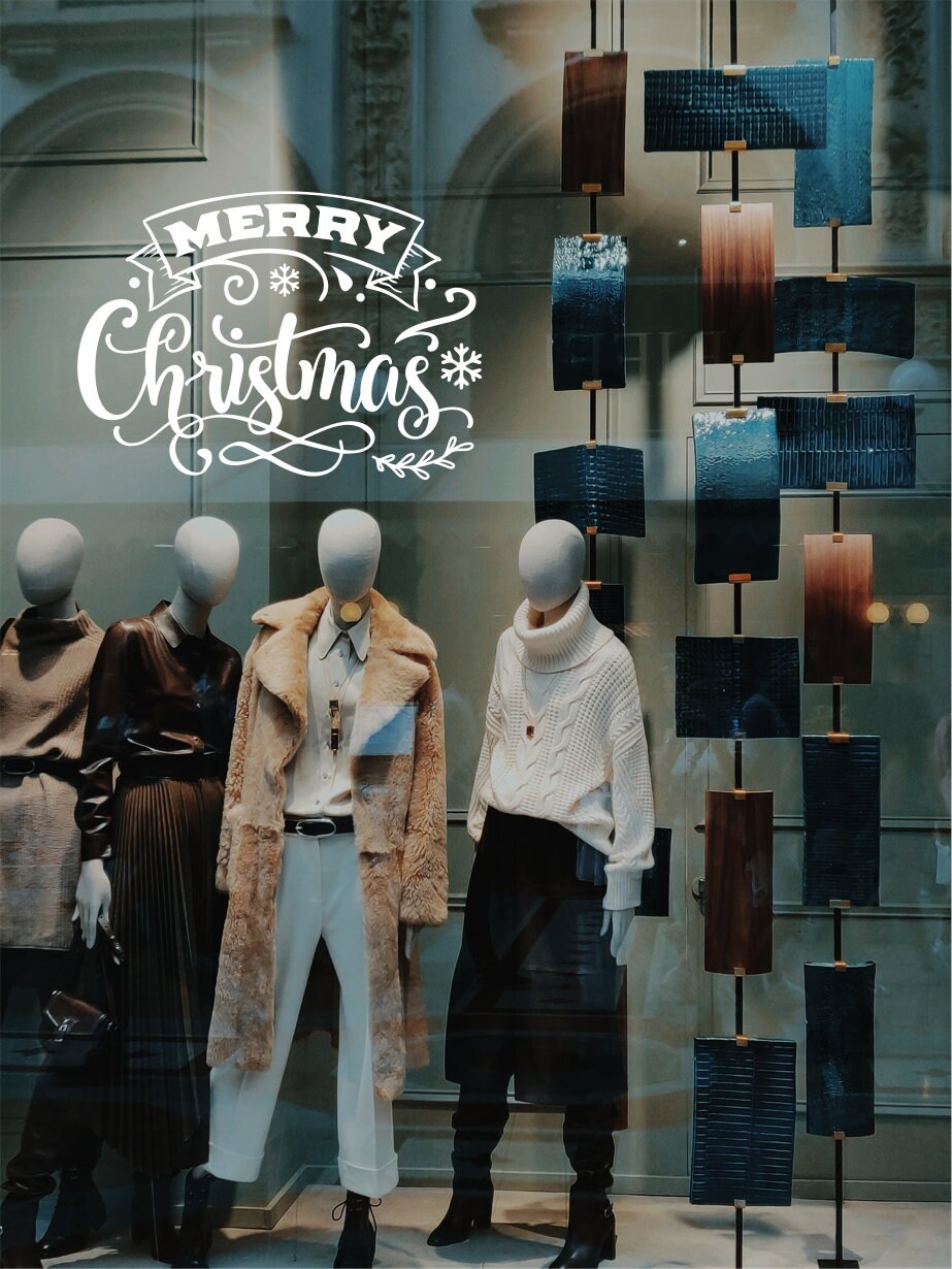 Merry Christmas Vintage Window Sticker product display image 5