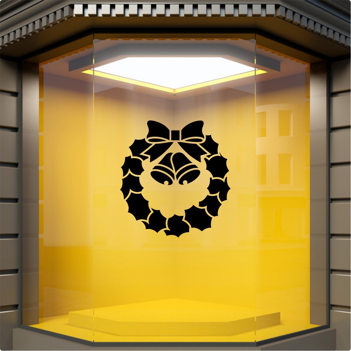 Wreath Christmas Window Sticker product display image 2