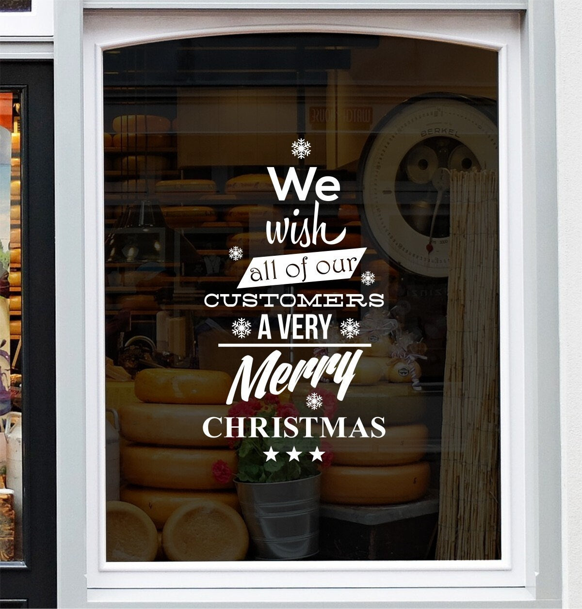 We Wish All Of Our Customers A Very Merry Christmas Window Sticker product display image 3