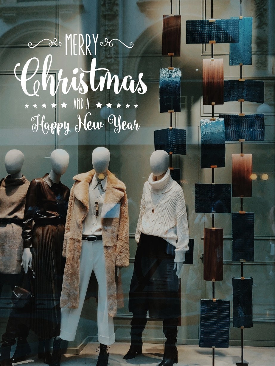 Merry Christmas And A Happy New Year Window Sticker product display image 5