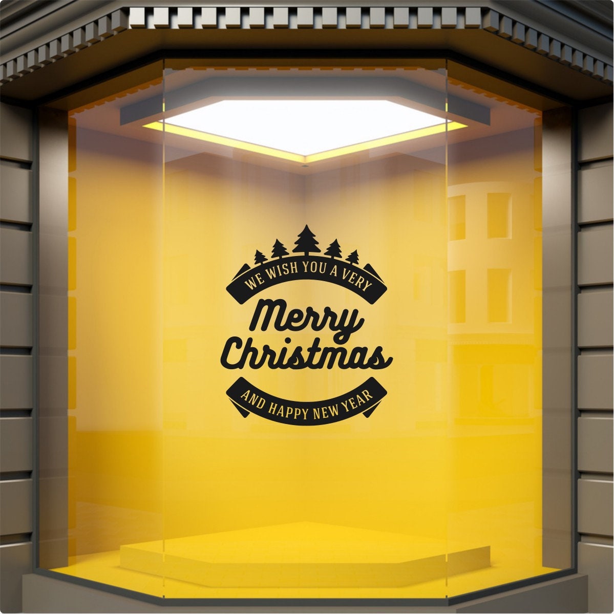 We Wish You A Very Merry Christmas And Happy New Year Window Sticker product display image 5