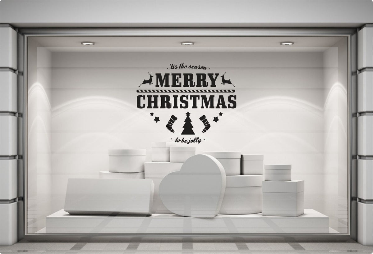 Tis The Season Merry Christmas Window Sticker product display image 5