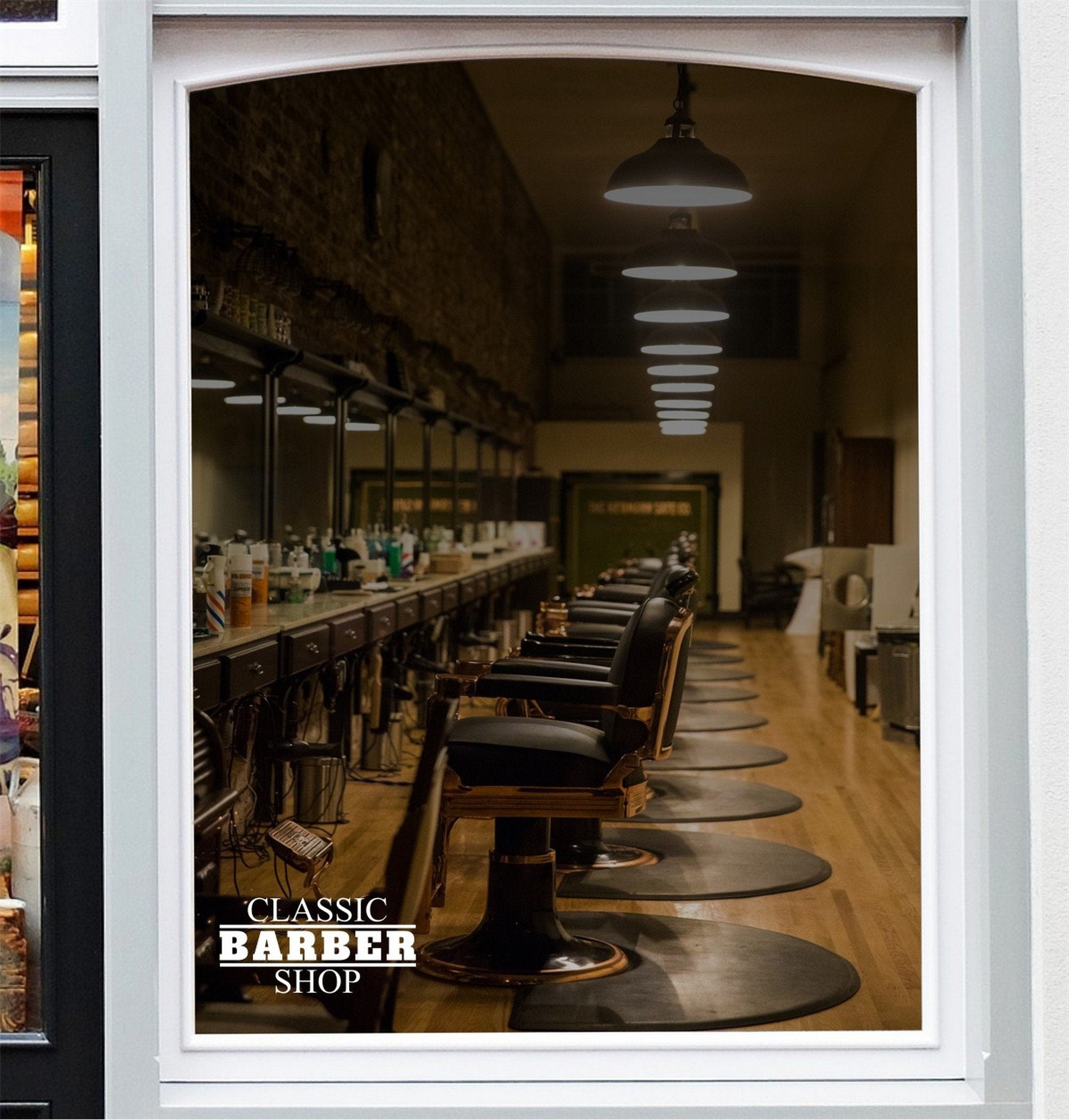 Classic Barber Shop Window Sticker product display image 4
