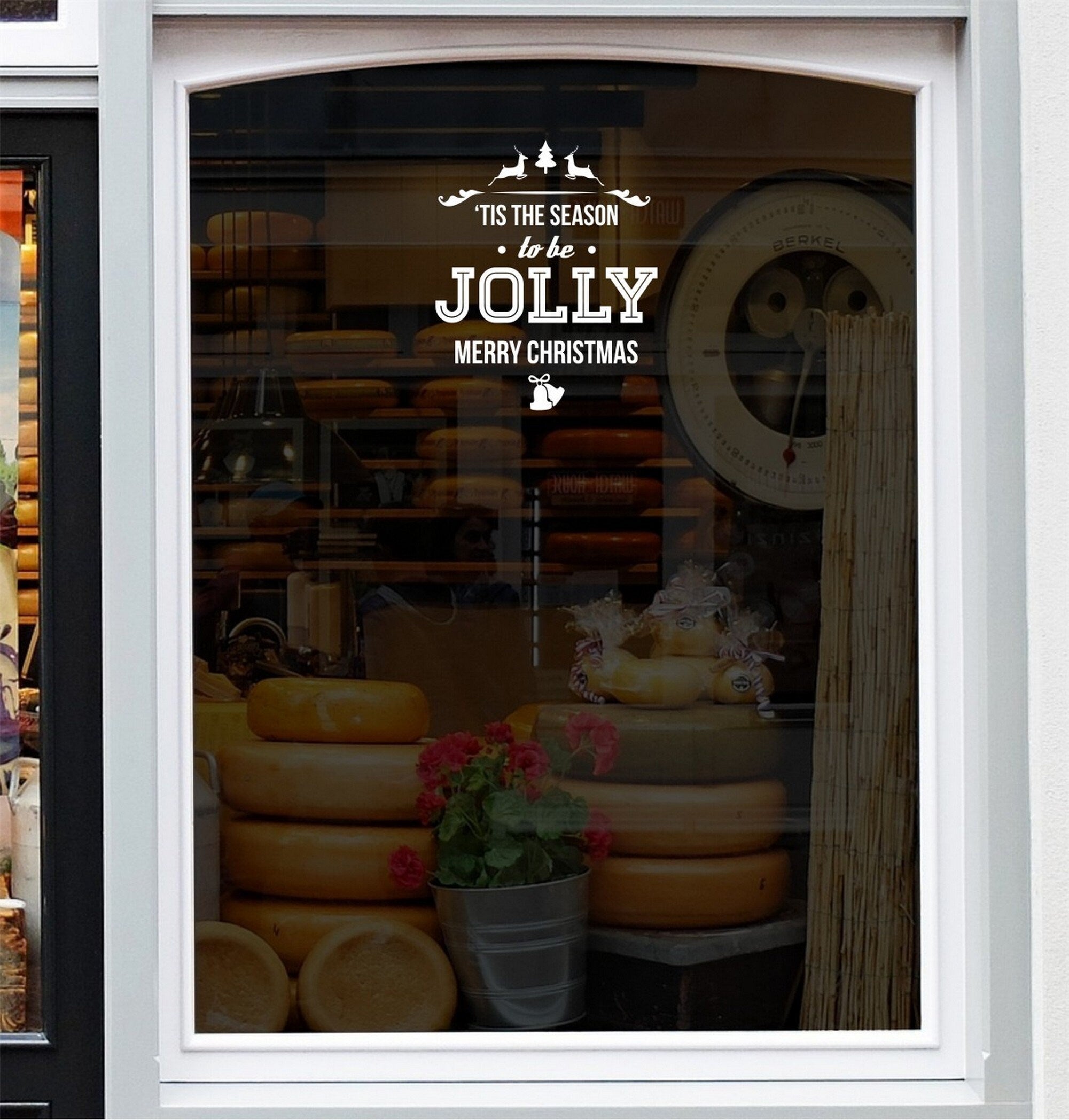 Tis The Season To Be Jolly Christmas Window Sticker product display image 2