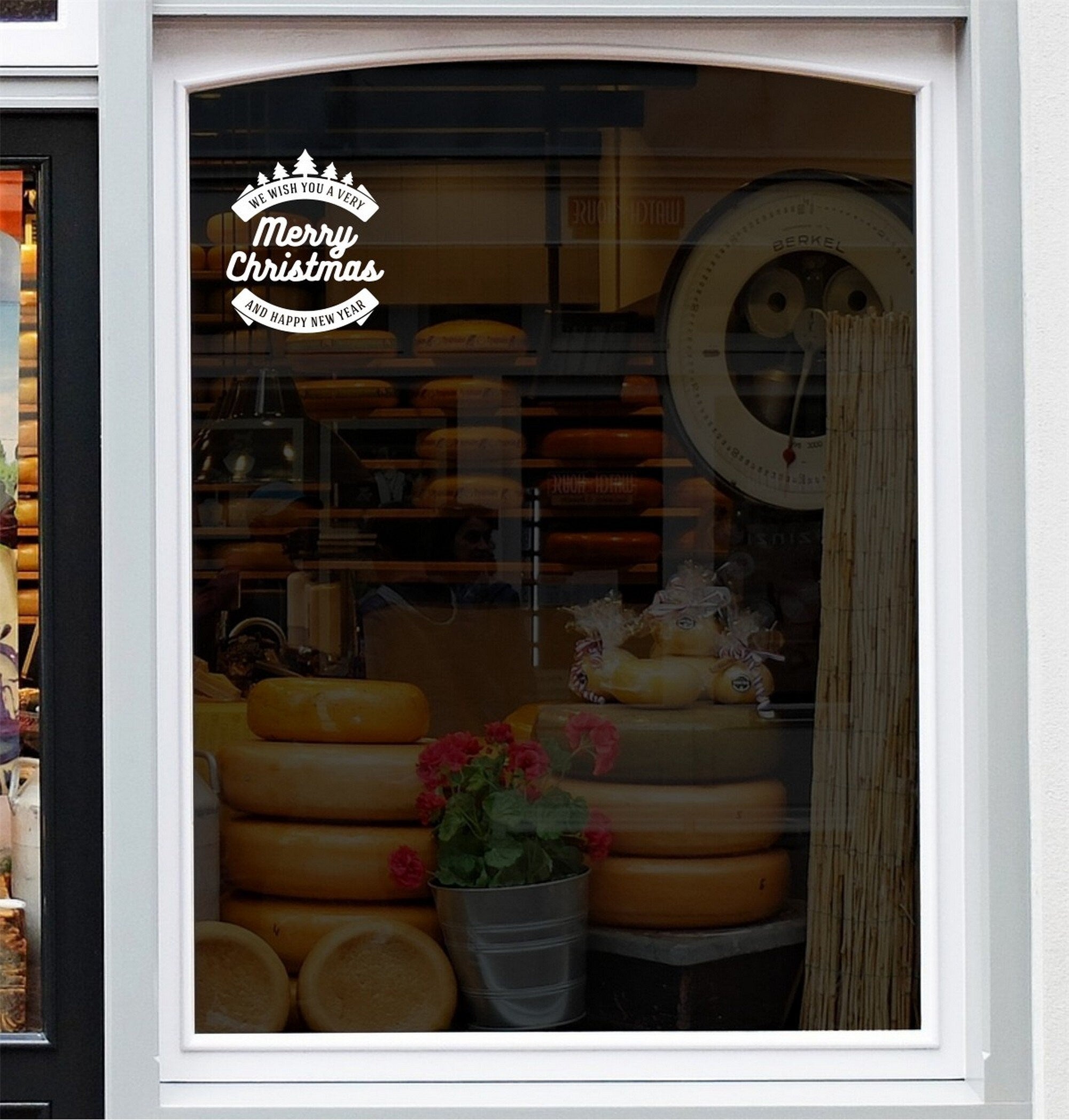 We Wish You A Very Merry Christmas And Happy New Year Window Sticker product display image 3