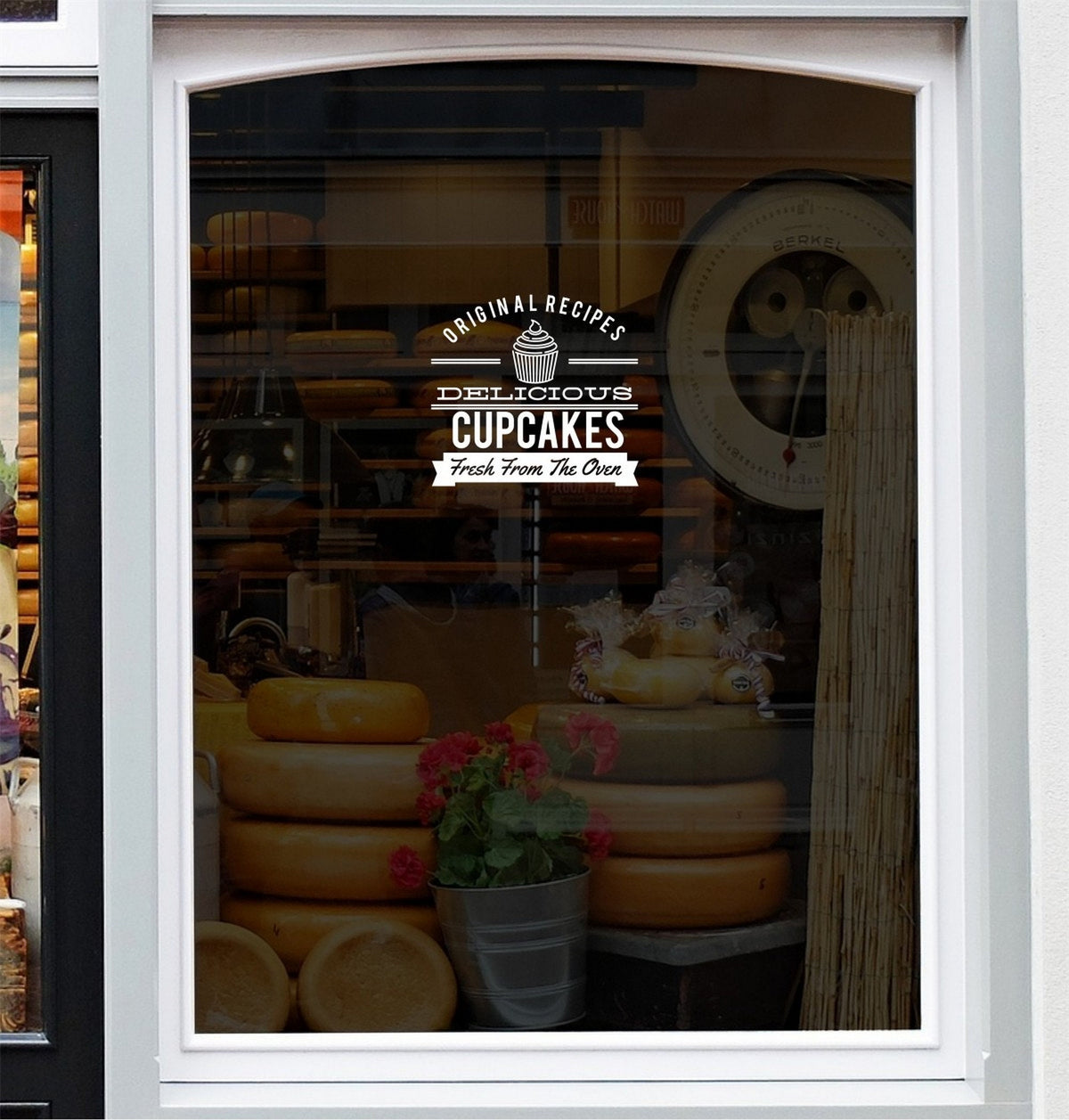 Cupcakes café window decal display