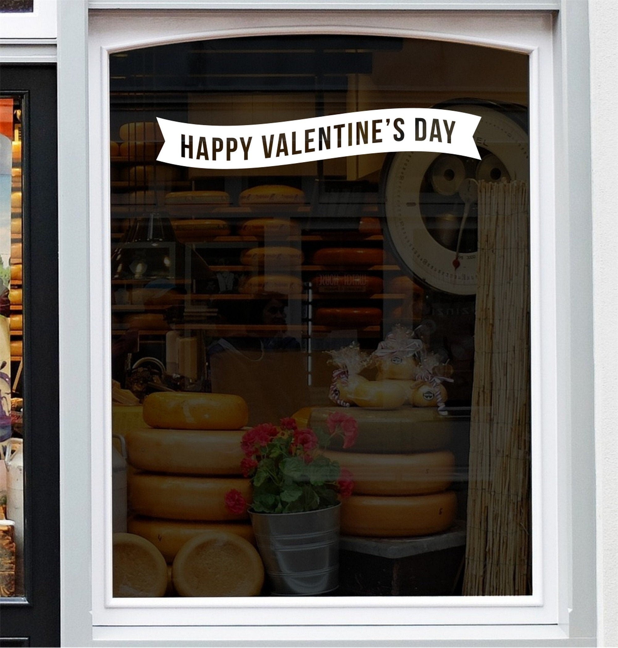 Happy Valentine’s Day lettering vinyl decal design