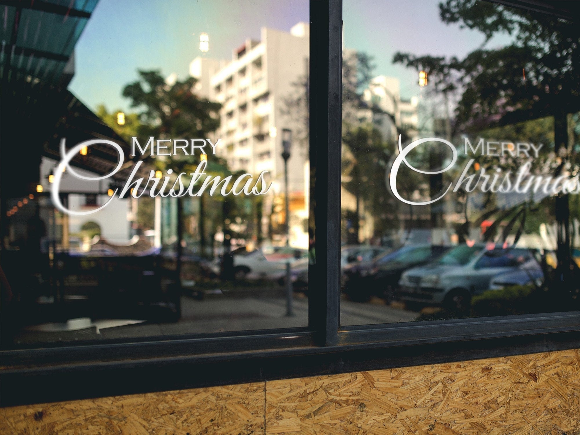 Elegant Merry Christmas Window Sticker product display image 4