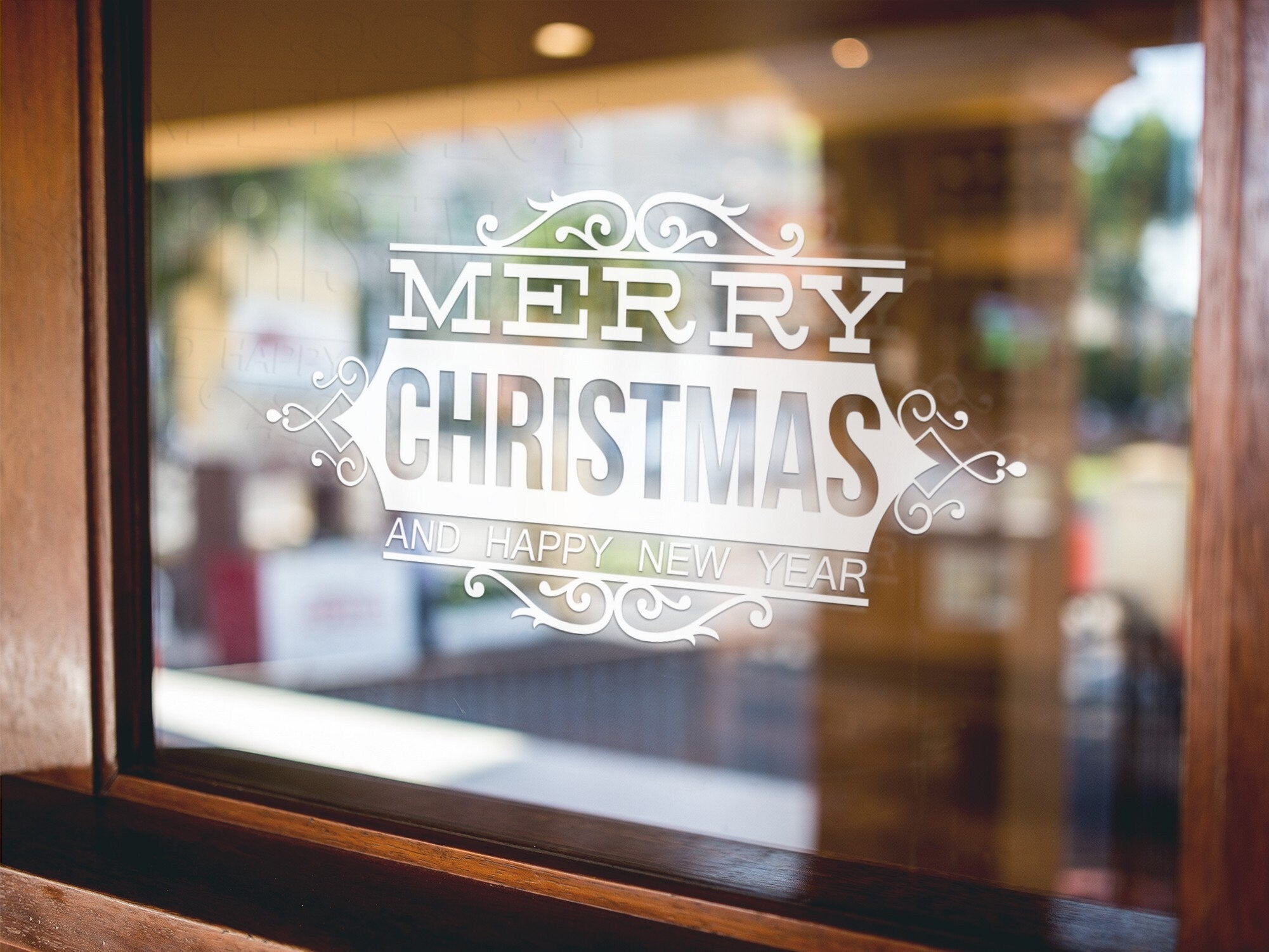Merry Christmas and Happy New Year Window Sticker product display image 3
