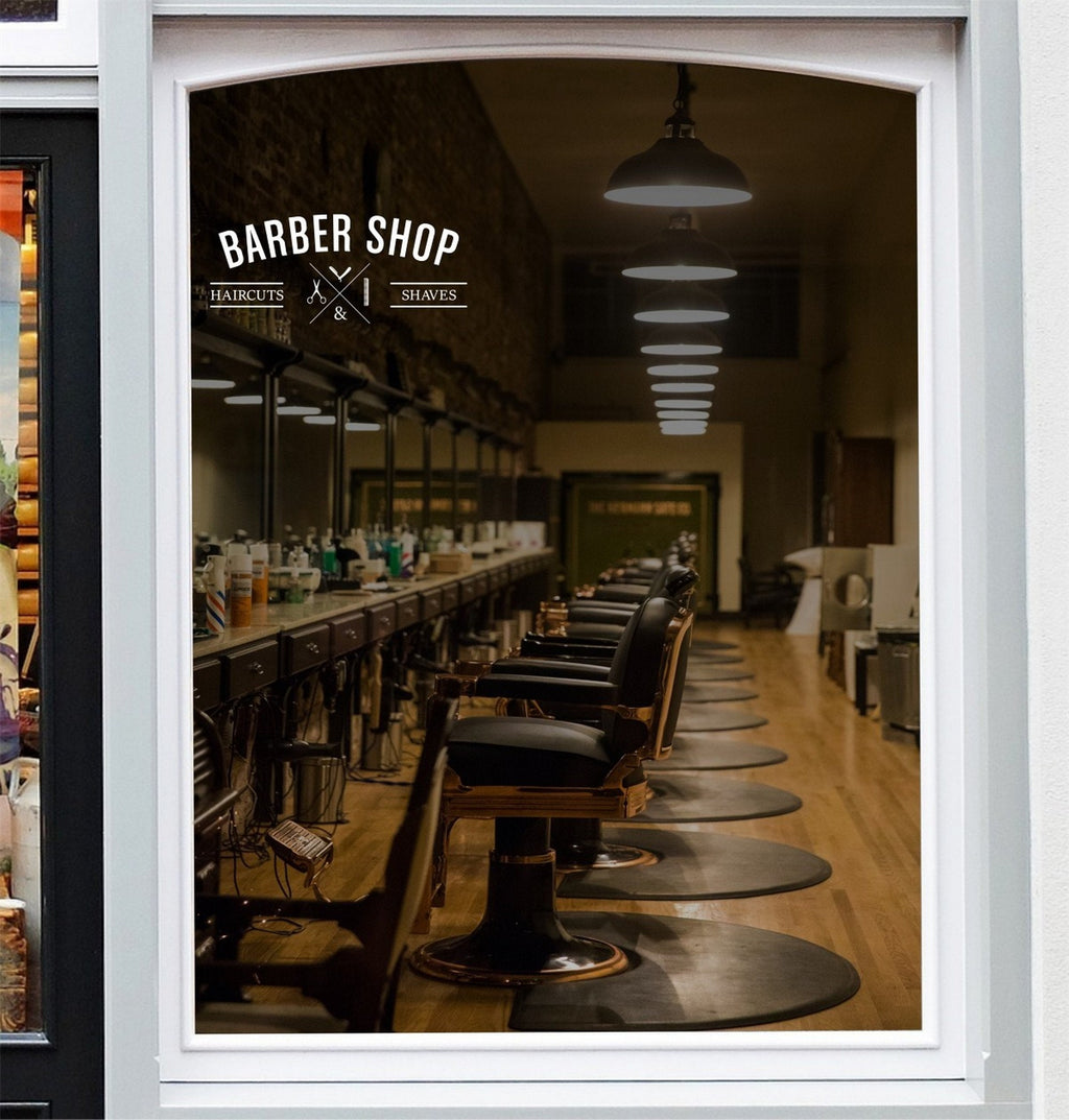 Barber Shop Window Sticker product display image 5