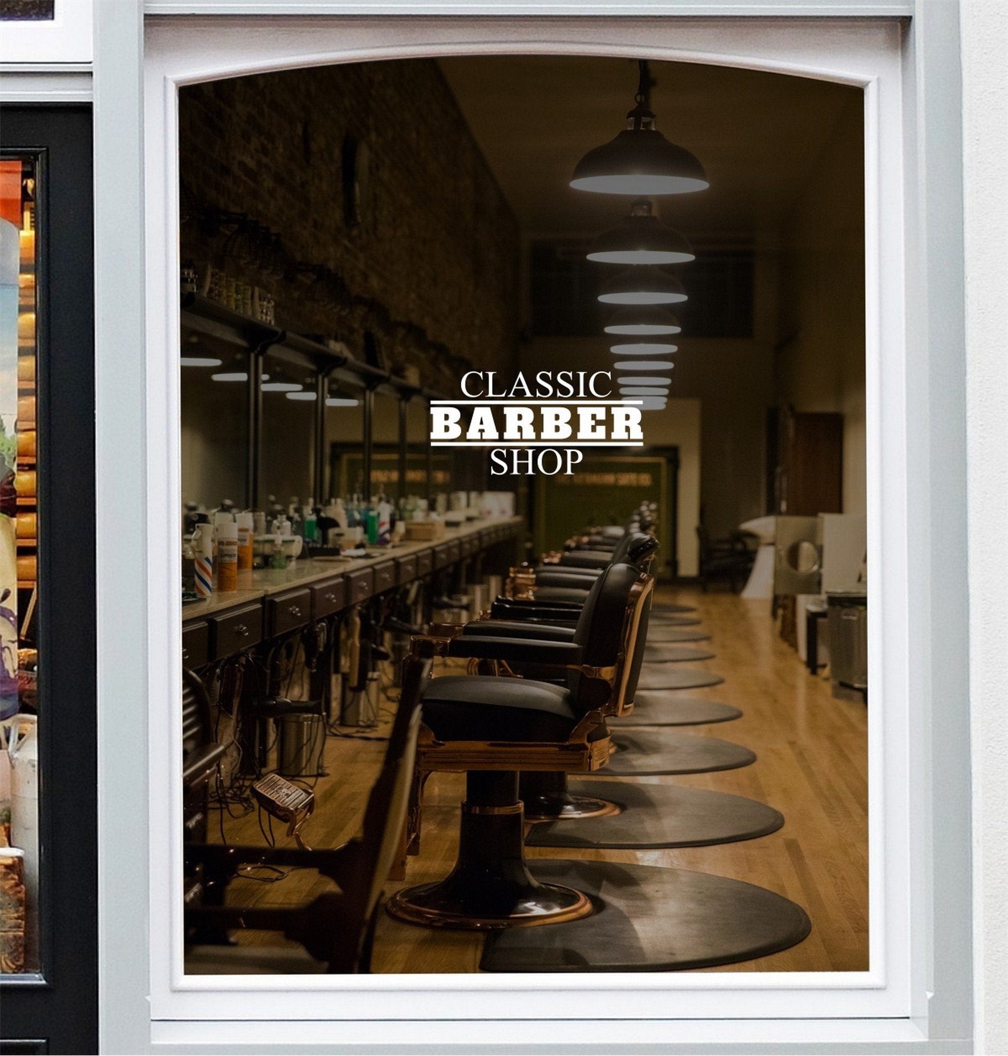 Classic Barber Shop Window Sticker product display image 3
