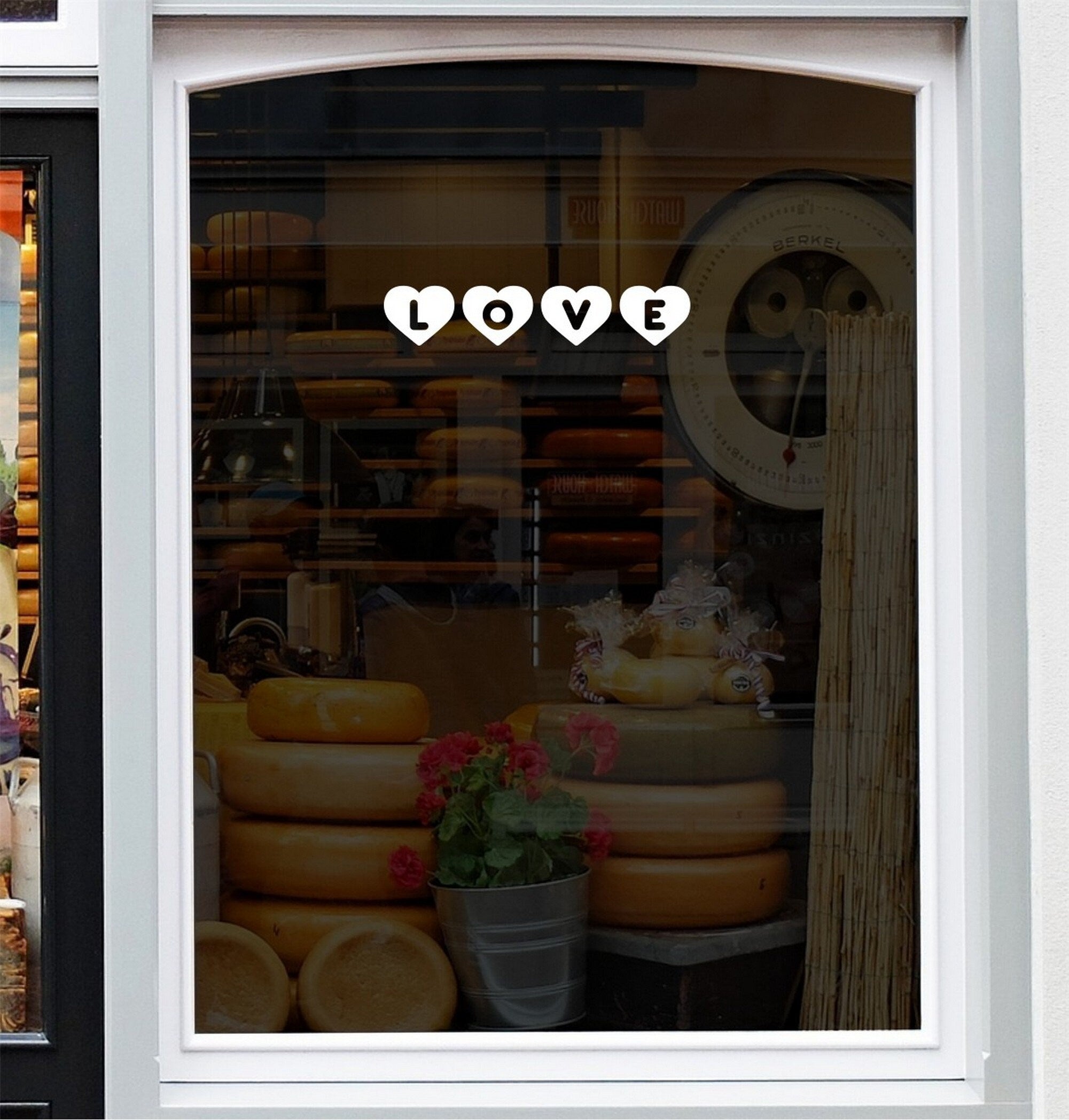 Love Hearts Valentine’s Day Window Sticker product display image 3
