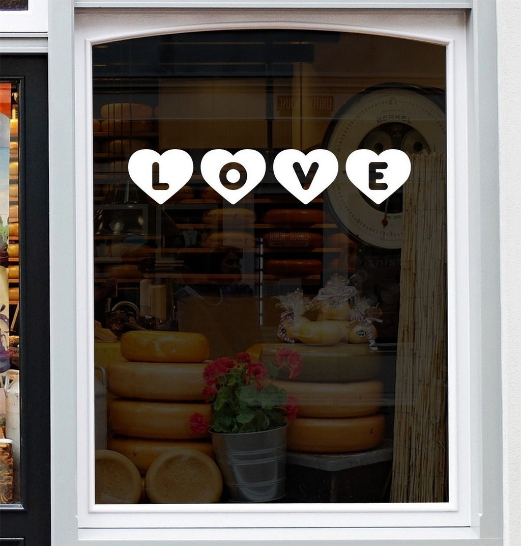 Love Hearts Valentine’s Day Window Sticker product display image 2