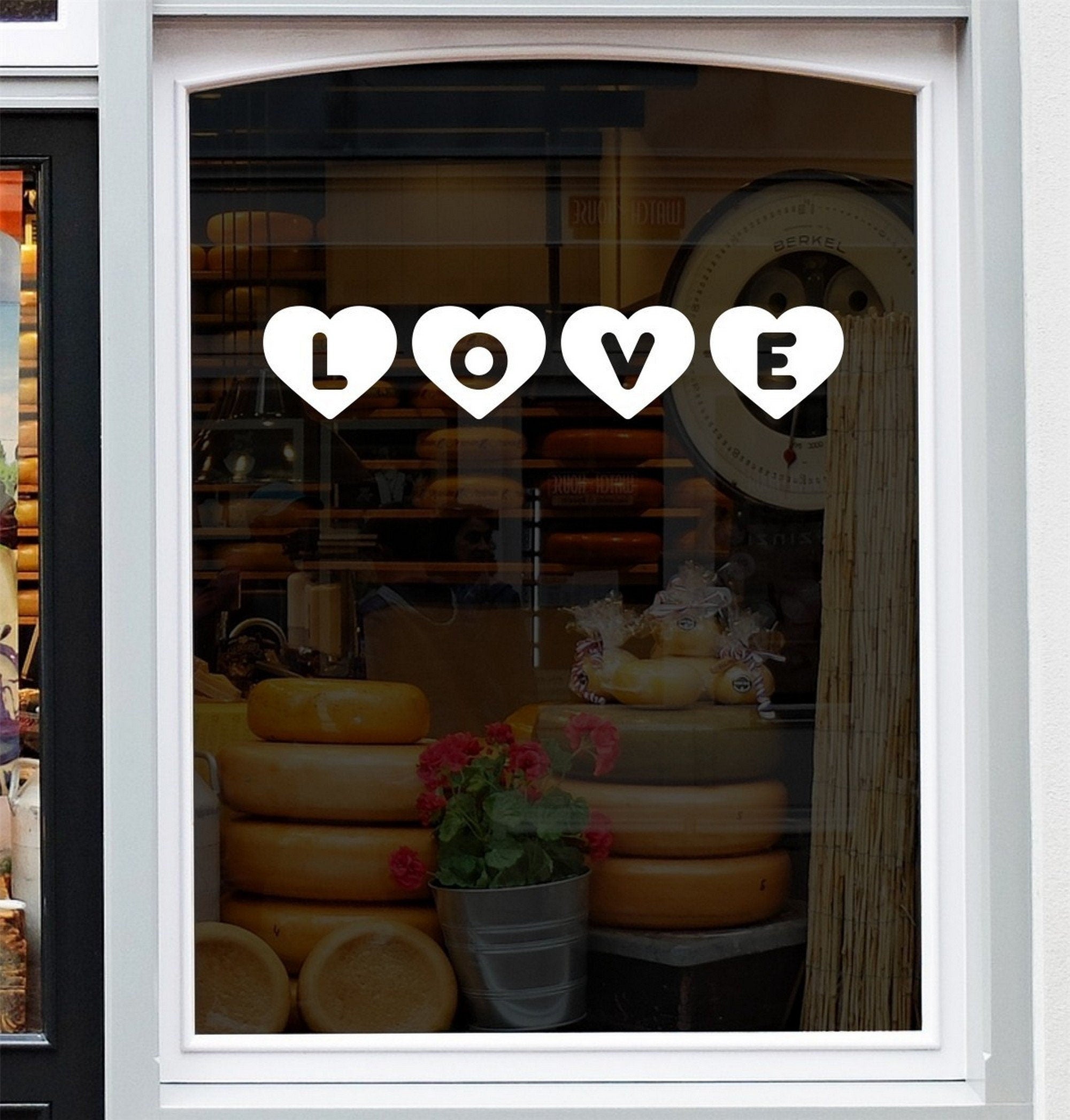 Love Hearts Valentine’s Day Window Sticker product display image 2