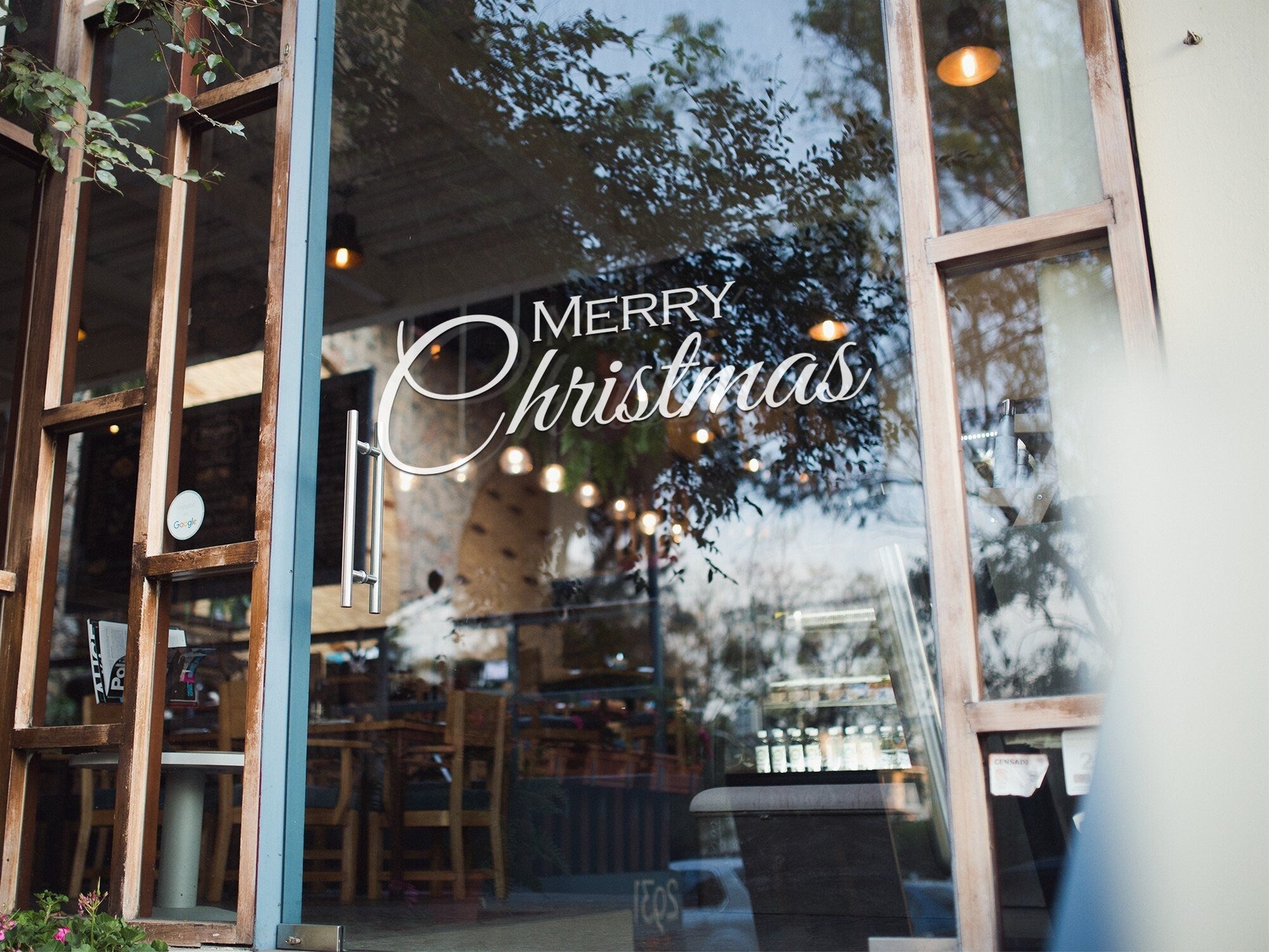Elegant Merry Christmas Window Sticker product display image 2
