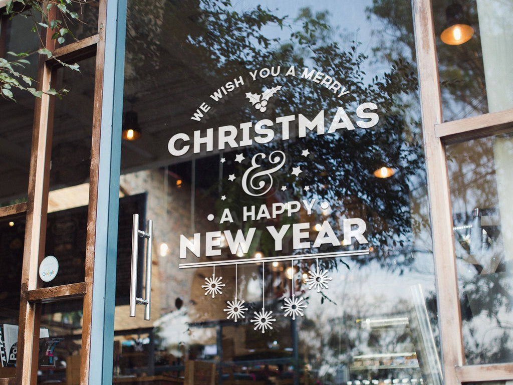 We Wish You A Merry Christmas Shop Window Sticker product display image 2