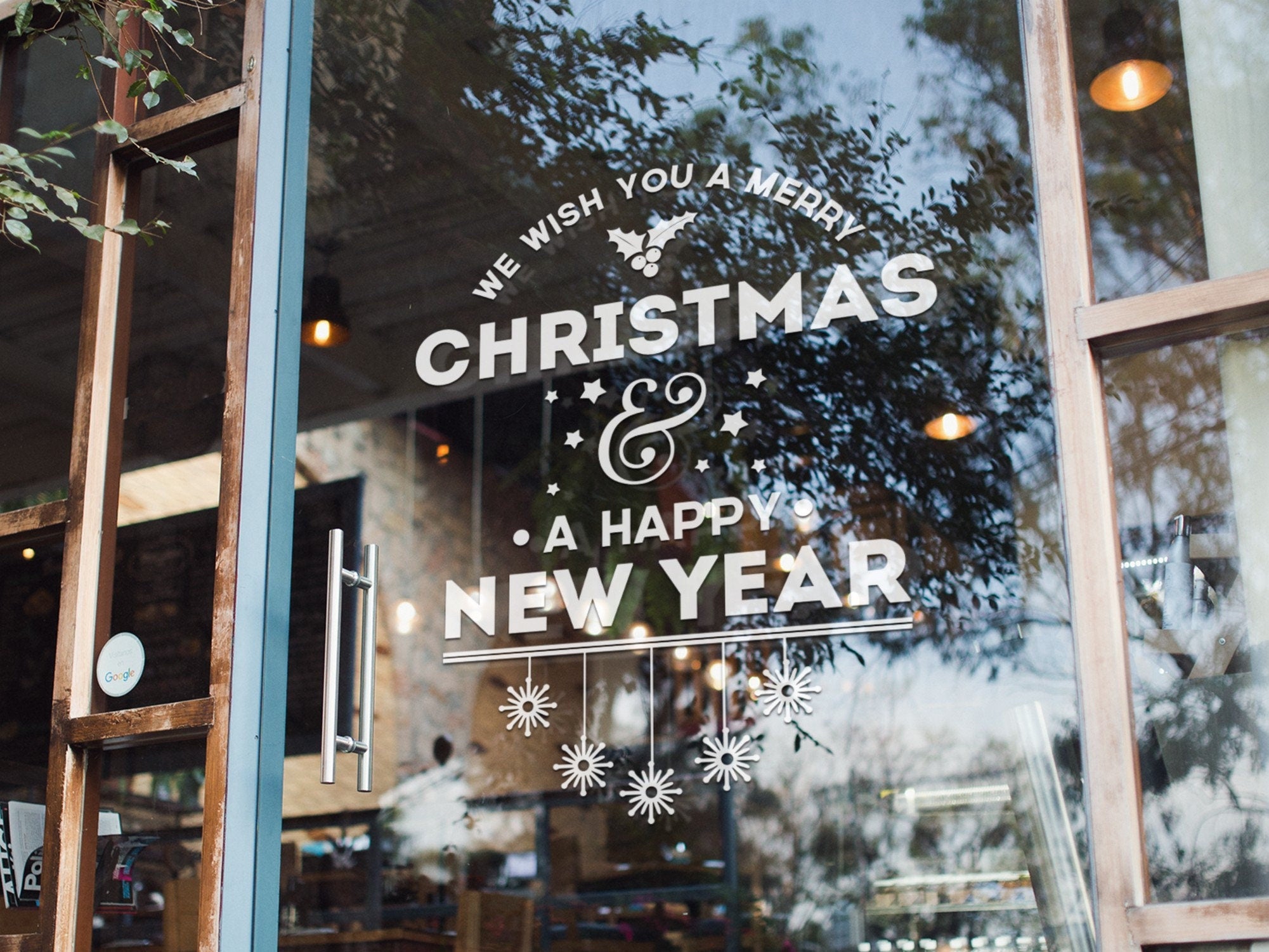 We Wish You A Merry Christmas Shop Window Sticker product display image 2