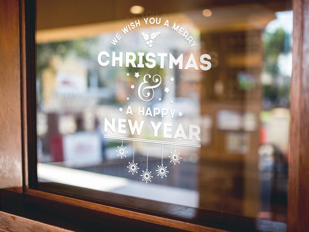 We Wish You A Merry Christmas Shop Window Sticker product display image 3