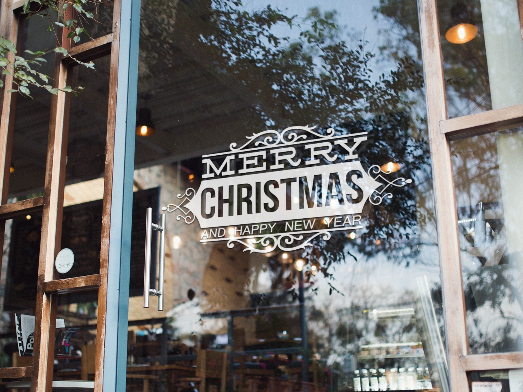 Merry Christmas and Happy New Year Window Sticker product display image 2