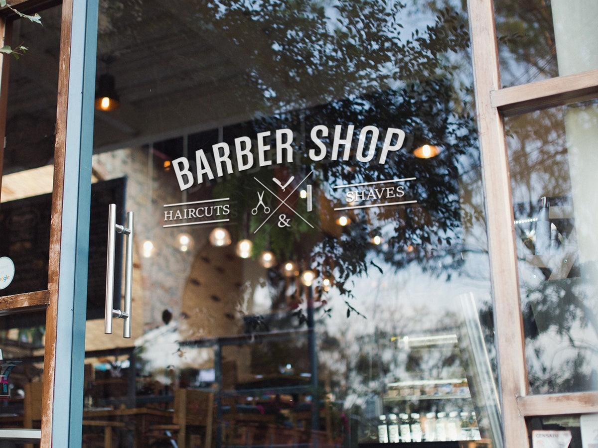 Barber Shop Window Sticker product display image 2