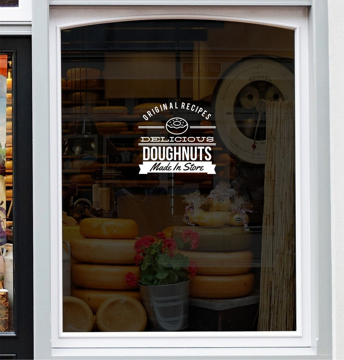 Delicious Doughnuts Bakery Window Sticker product display image 3