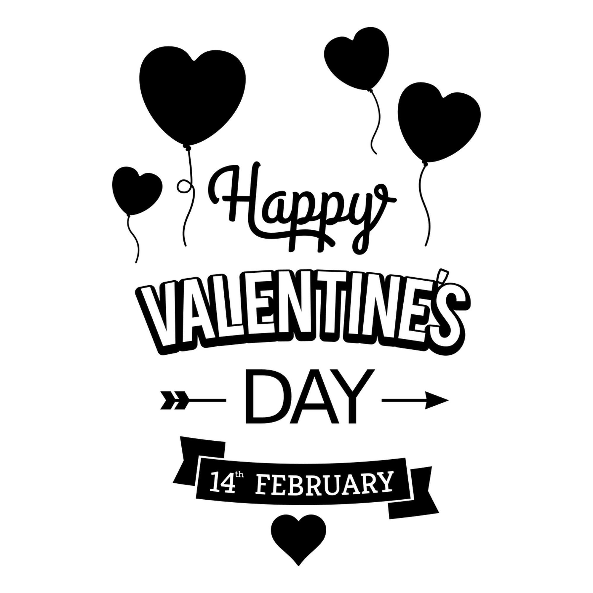 Happy Valentine’s Day vinyl sticker detail