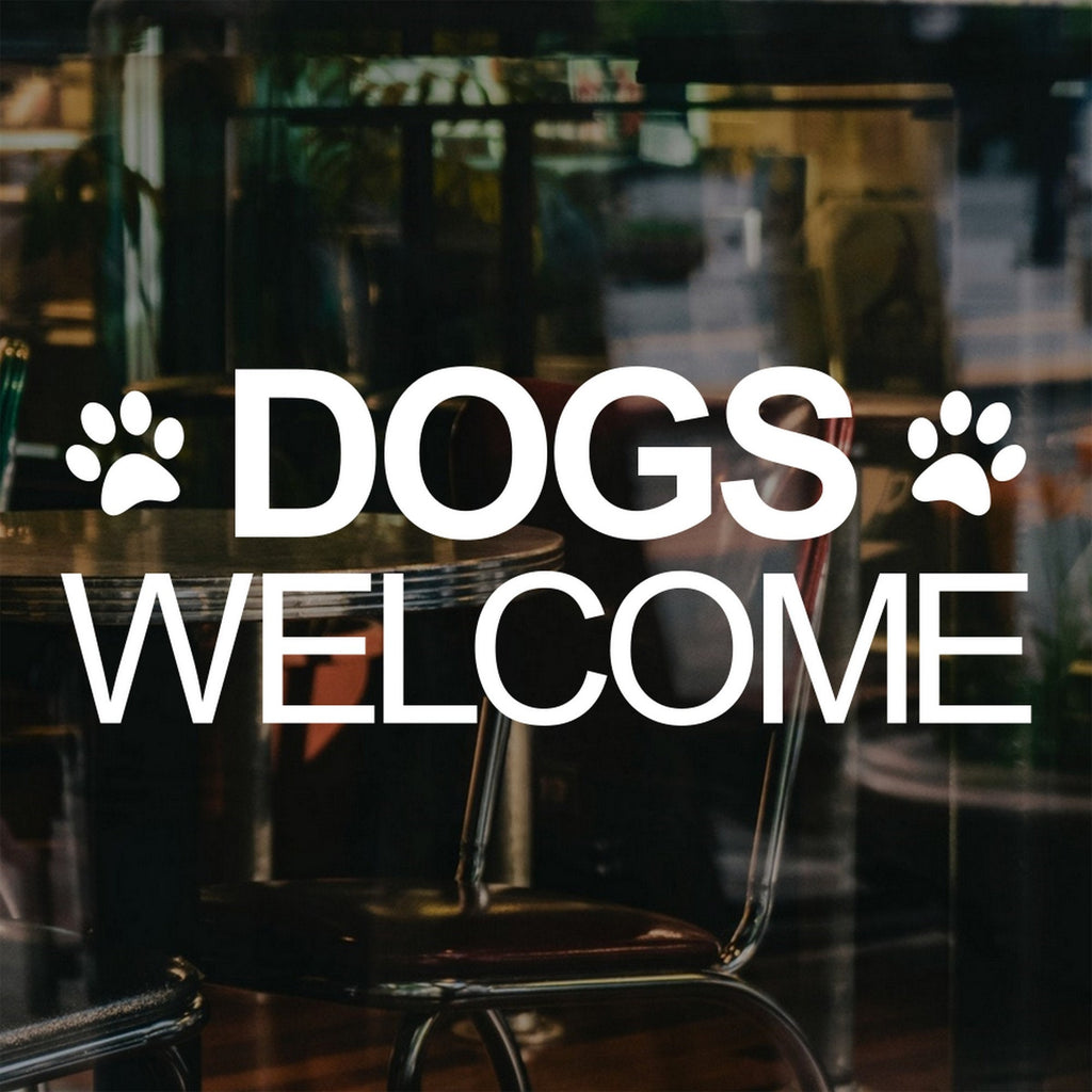 Dogs Welcome Dog Friendly Shop Window Sticker alternate product preview 2