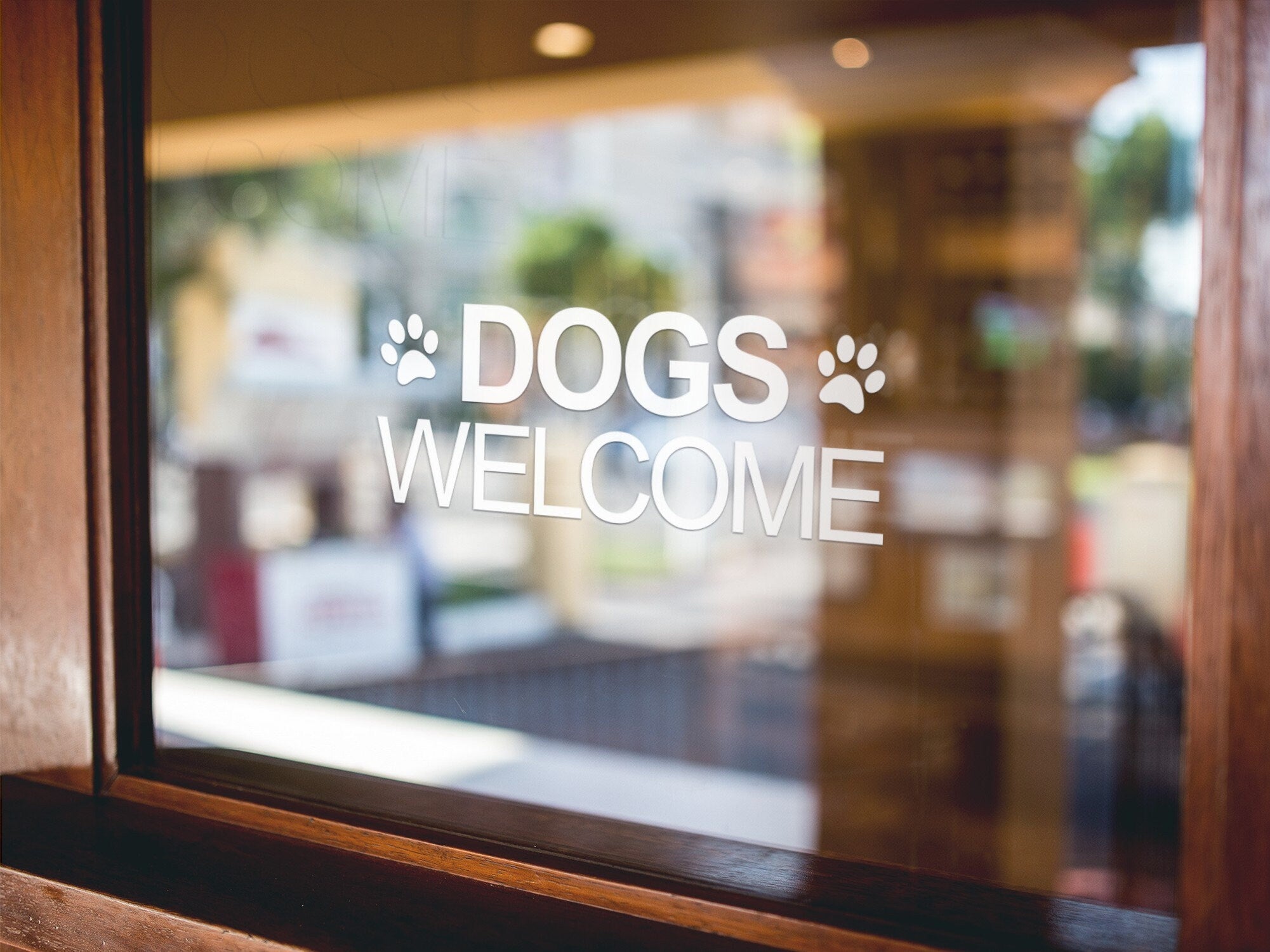 Dogs Welcome Dog Friendly Shop Window Sticker alternate product preview 1