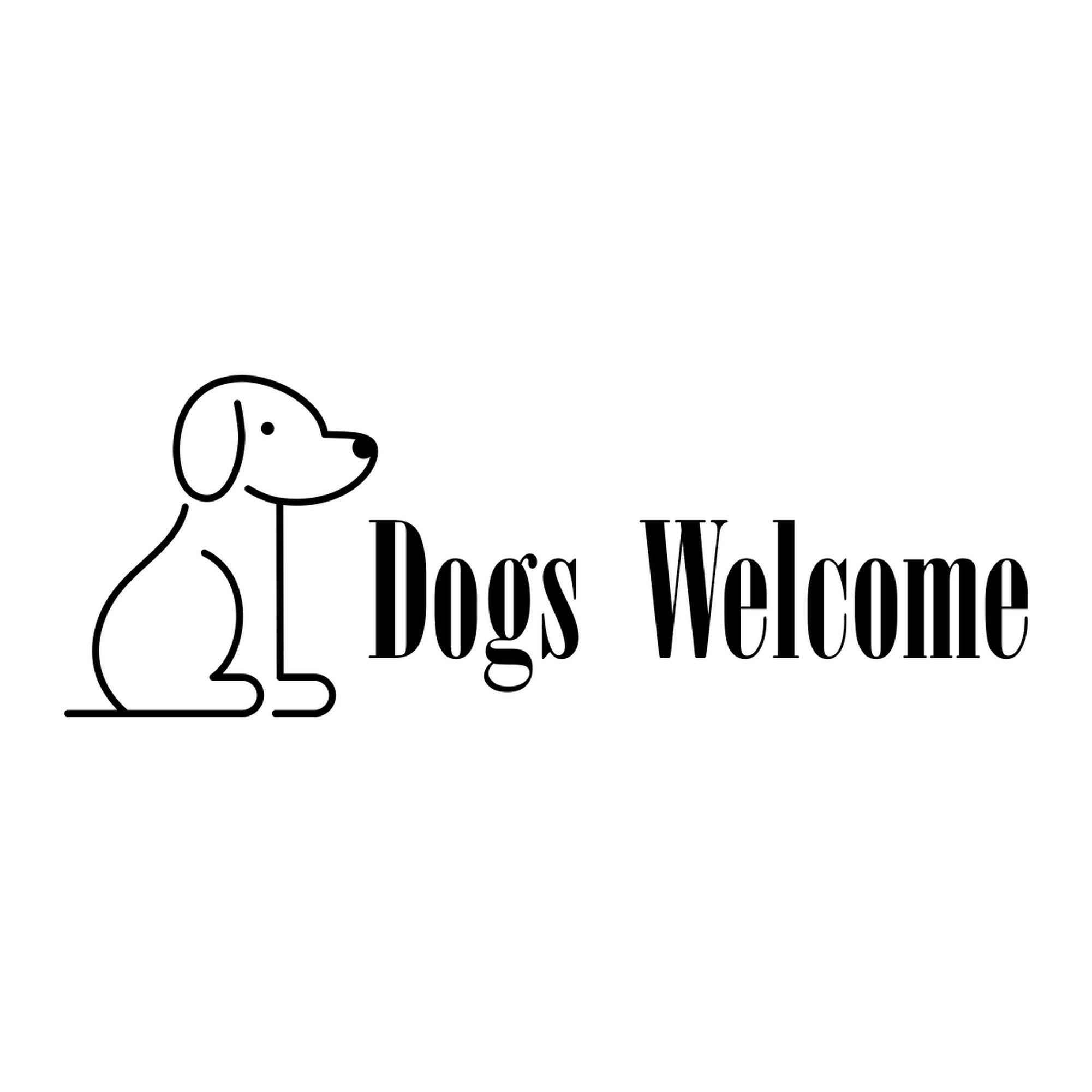 Dogs Welcome Line Art Shop Window Sticker alternate product preview 2