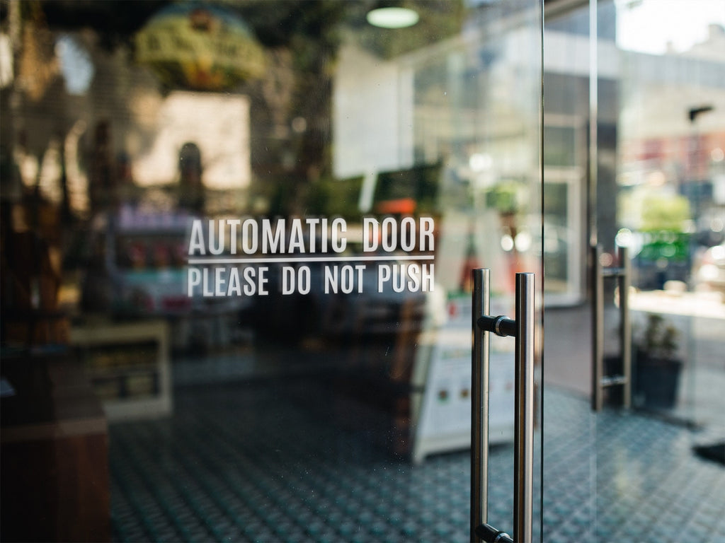 Automatic Door Please Do Not Push Window Sticker product display image 6