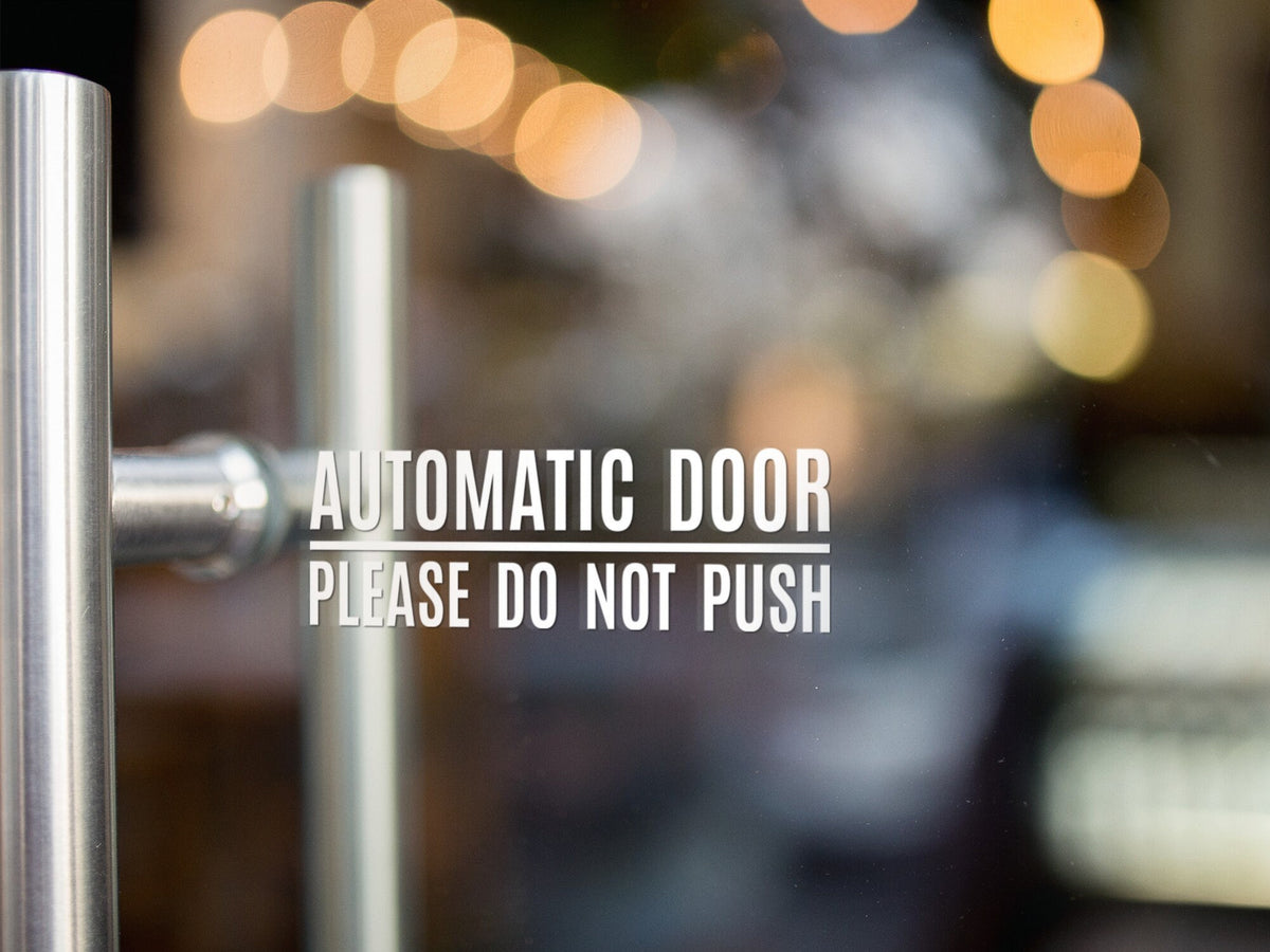 Automatic Door Please Do Not Push Window Sticker product display image 4