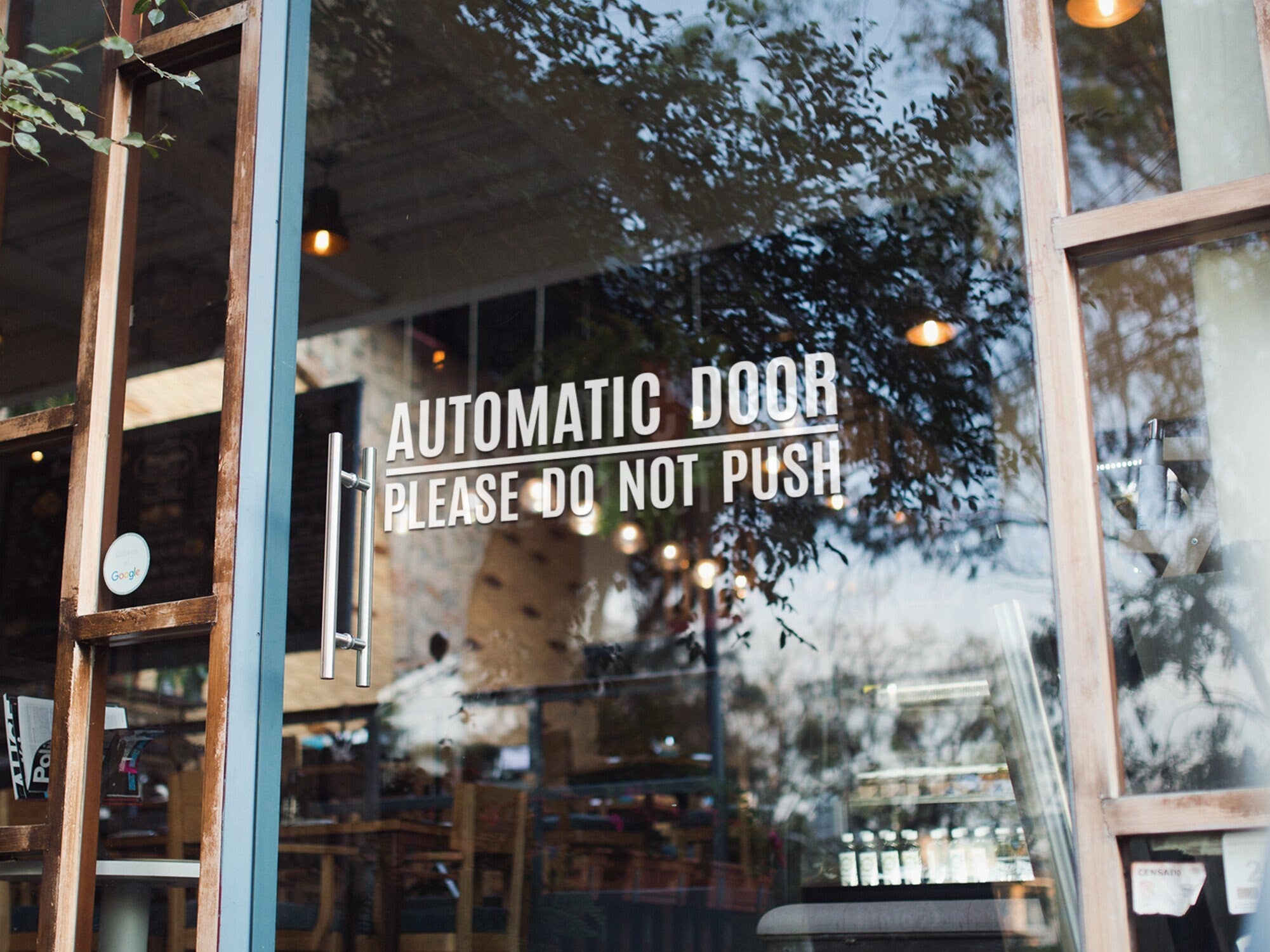 Automatic Door Please Do Not Push Window Sticker product display image 3