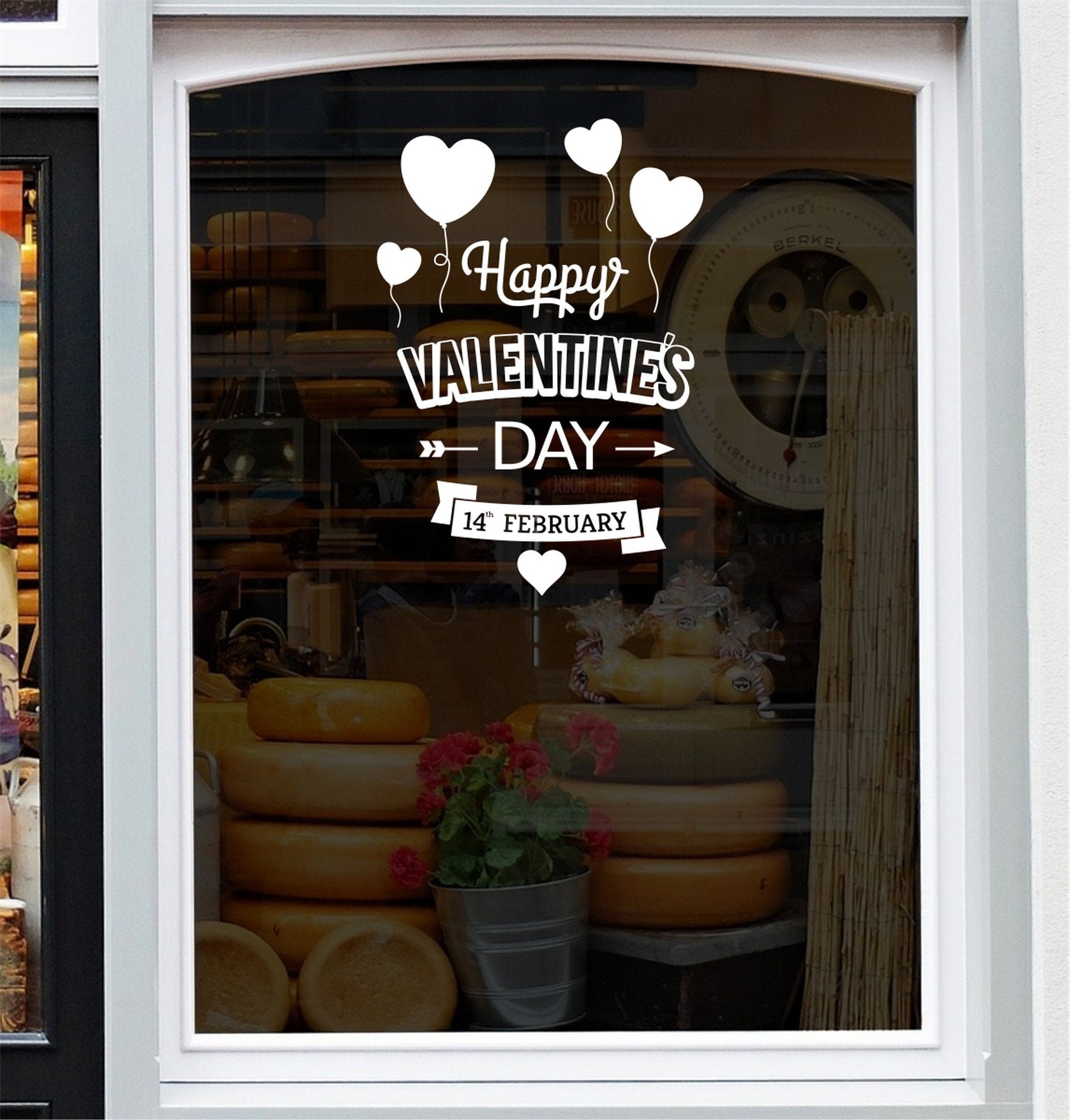 Happy Valentine’s Day vertical vinyl decal design