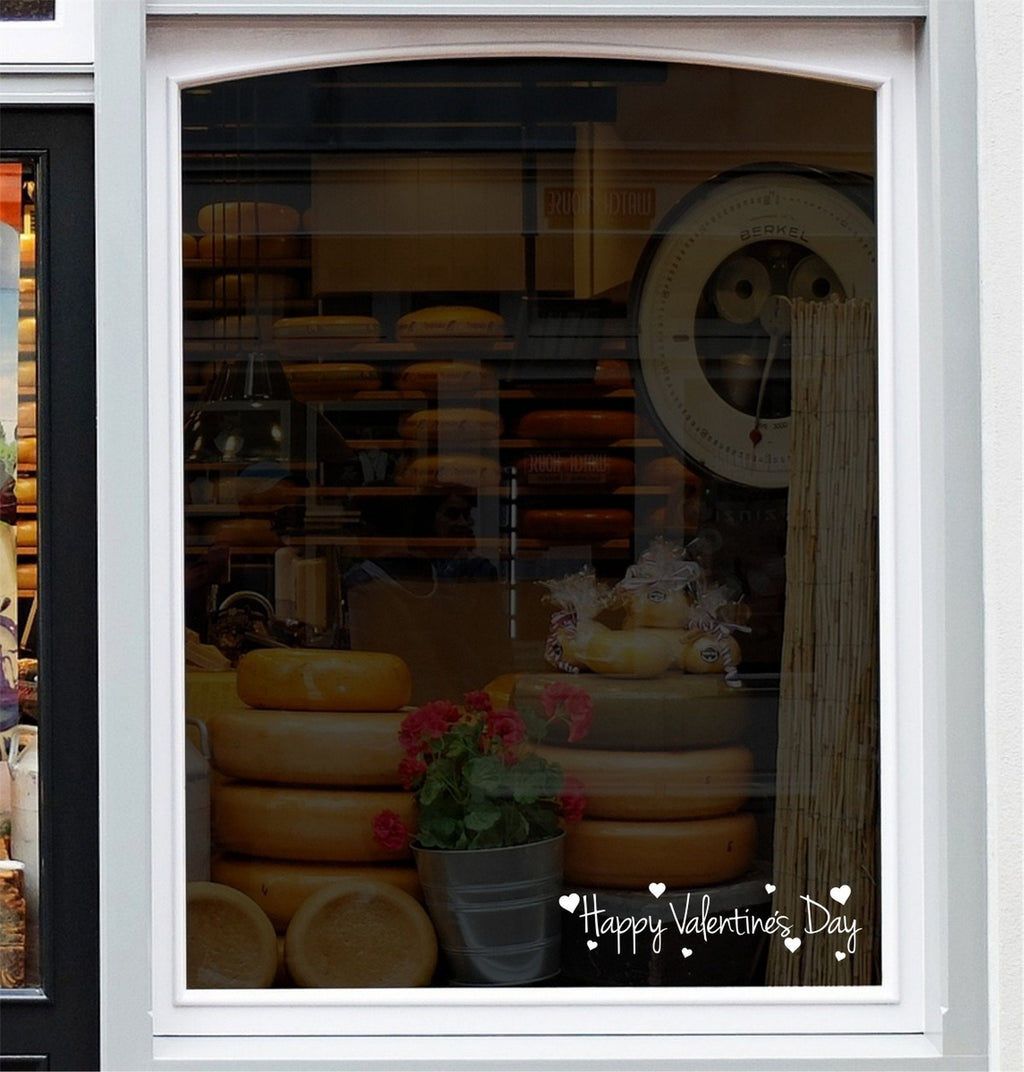 Valentine seasonal window decal display