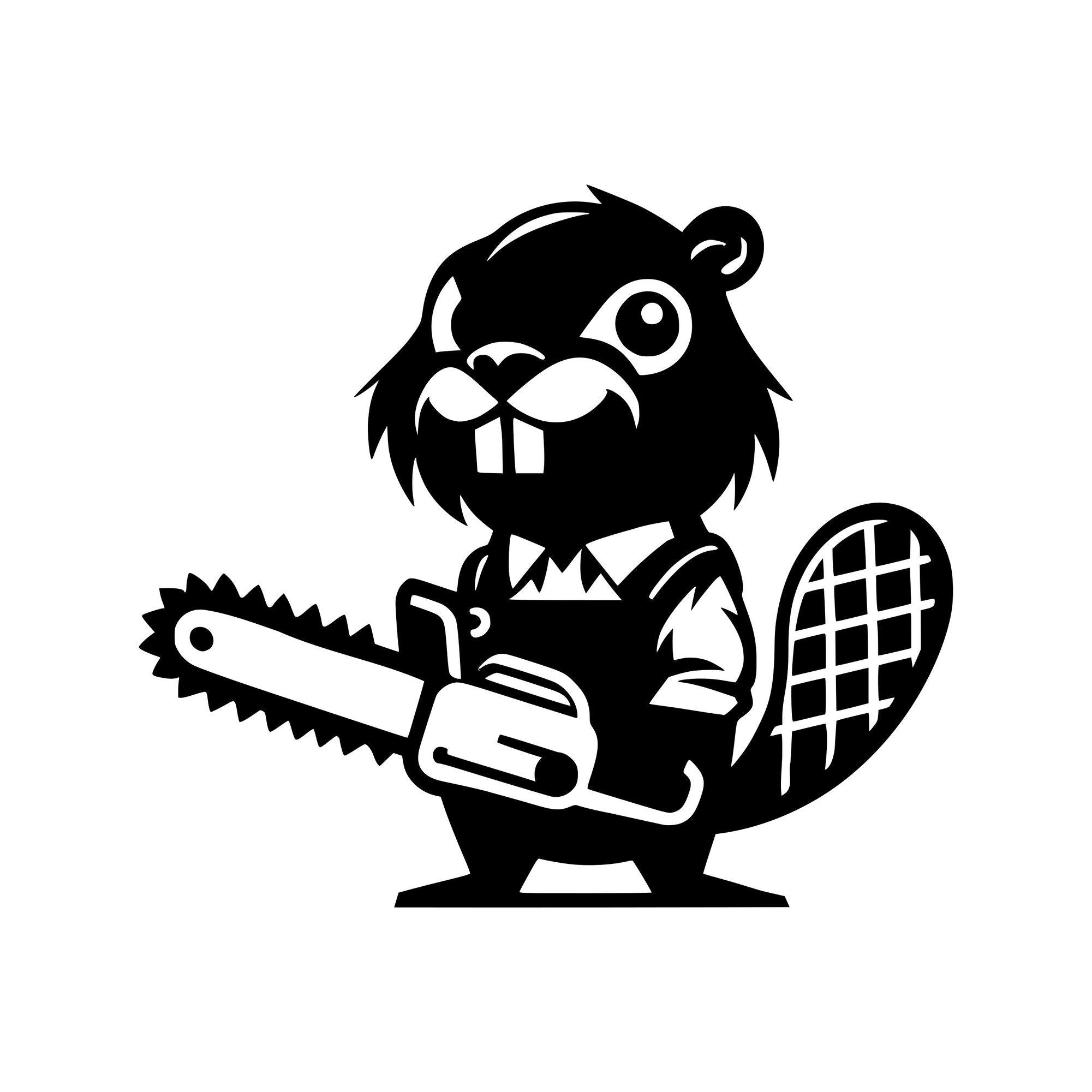 Beaver with chainsaw car decal design 4 alternate product preview 1